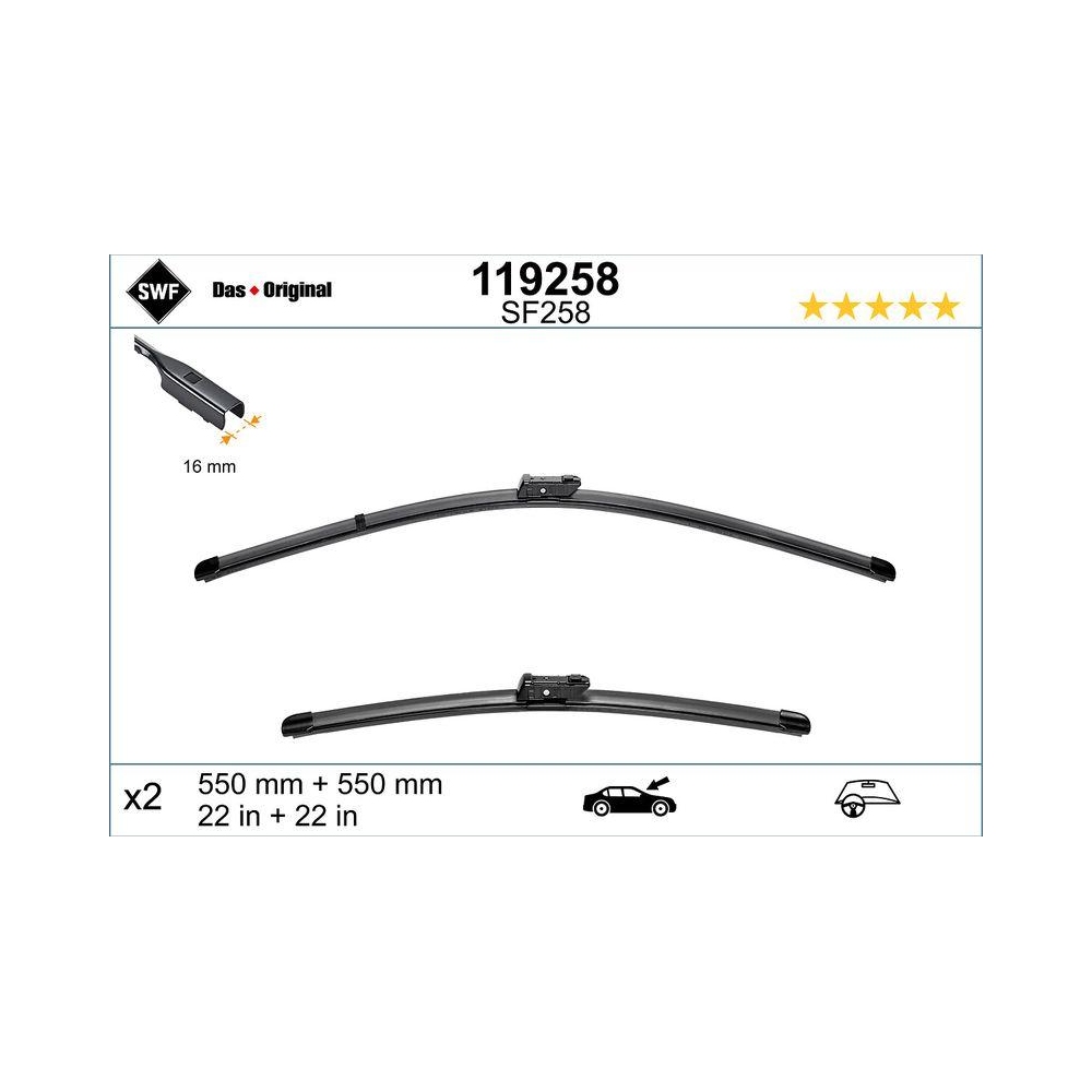 SWF VisioFlex OE (x2) Wischerblatt 119258