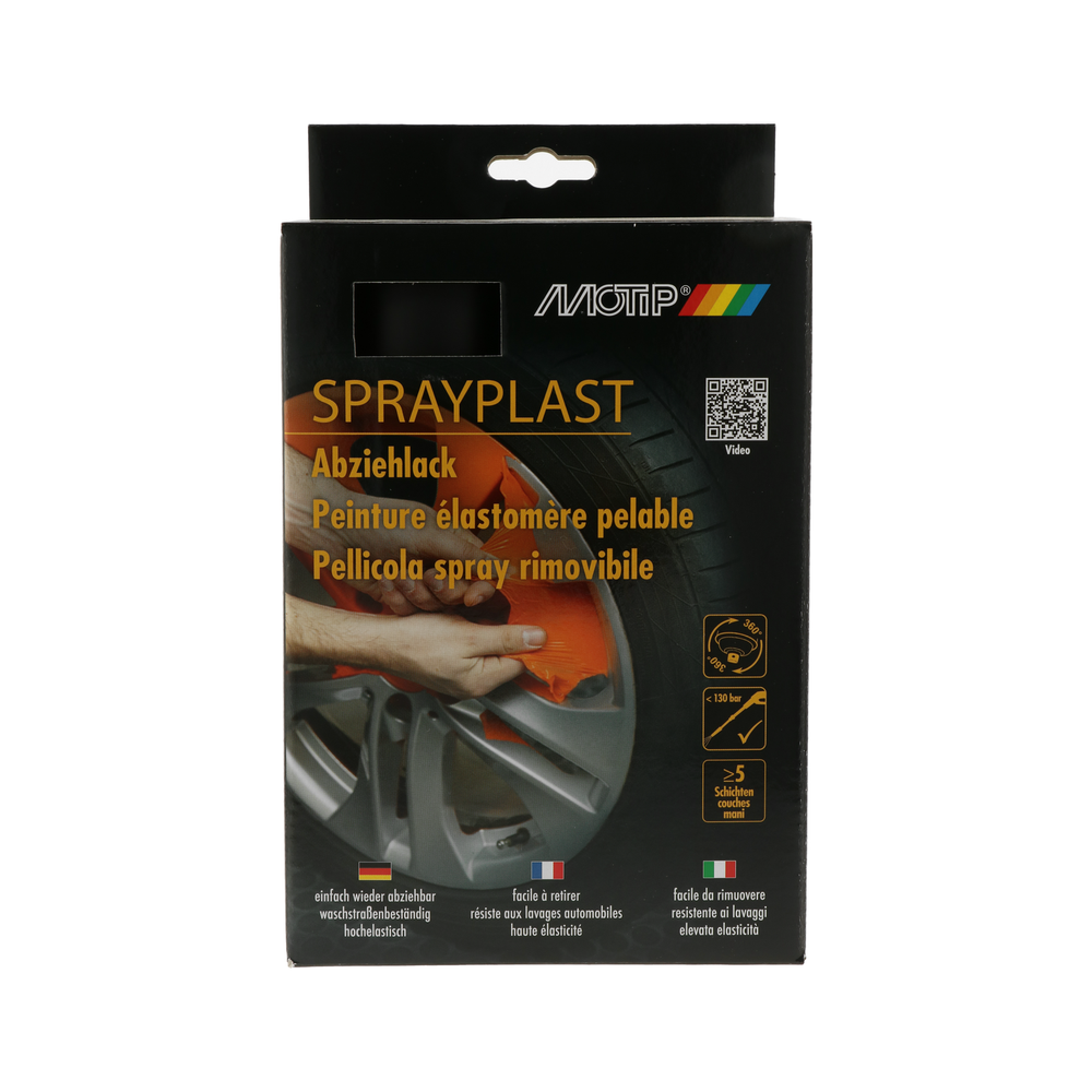 Motip Sprayplast-Set schwarzmatt Felgenfolie 2x 400 ml Sprühfolie 396588