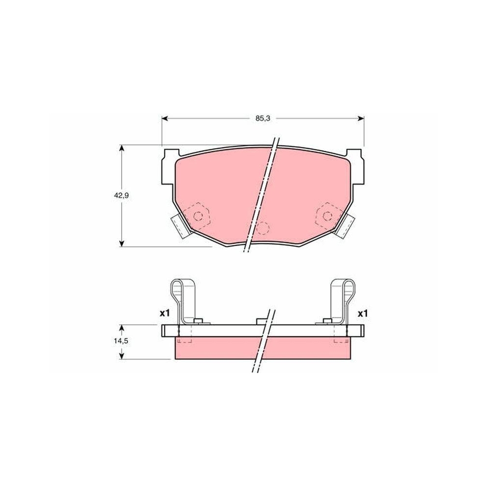 Bremsbelagsatz, Scheibenbremse TRW GDB3143 für NISSAN, Hinterachse