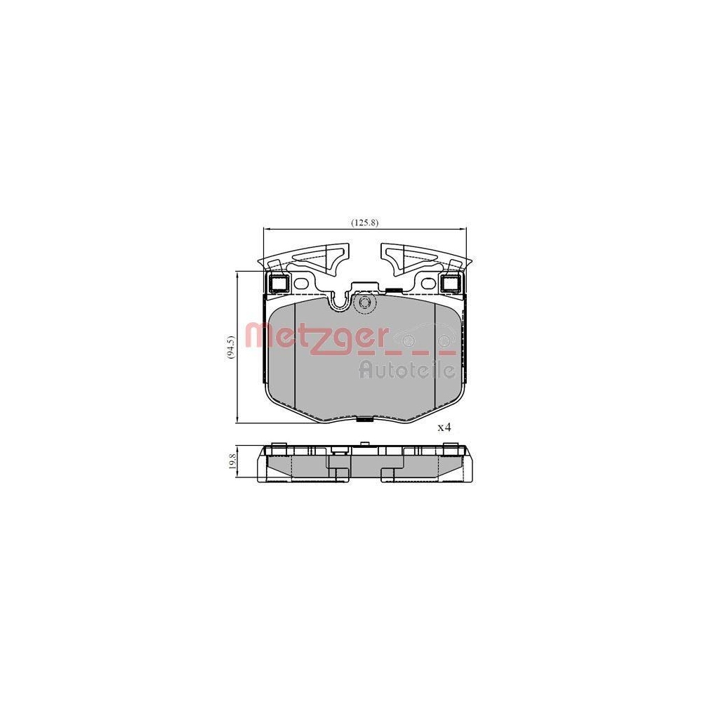 Bremsbelagsatz, Scheibenbremse METZGER 1170888 GREENPARTS für BMW, Vorderachse