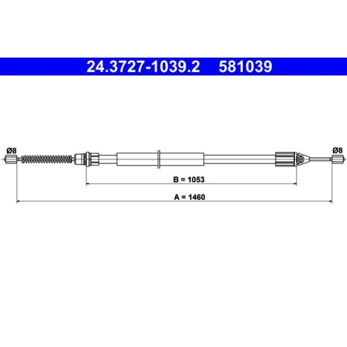 Seilzug, Feststellbremse ATE 24.3727-1039.2 für RENAULT, hinten