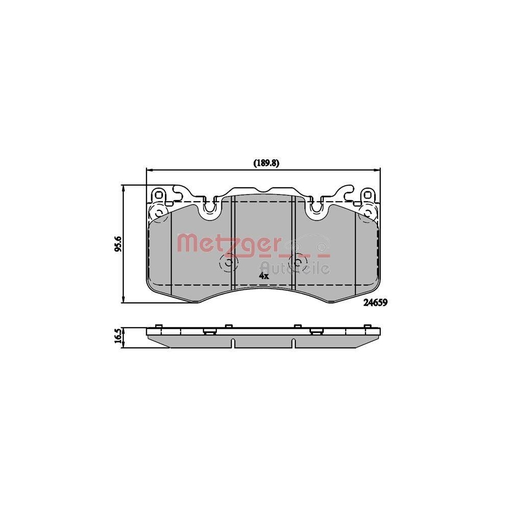 Bremsbelagsatz, Scheibenbremse METZGER 1170890 GREENPARTS für LAND ROVER