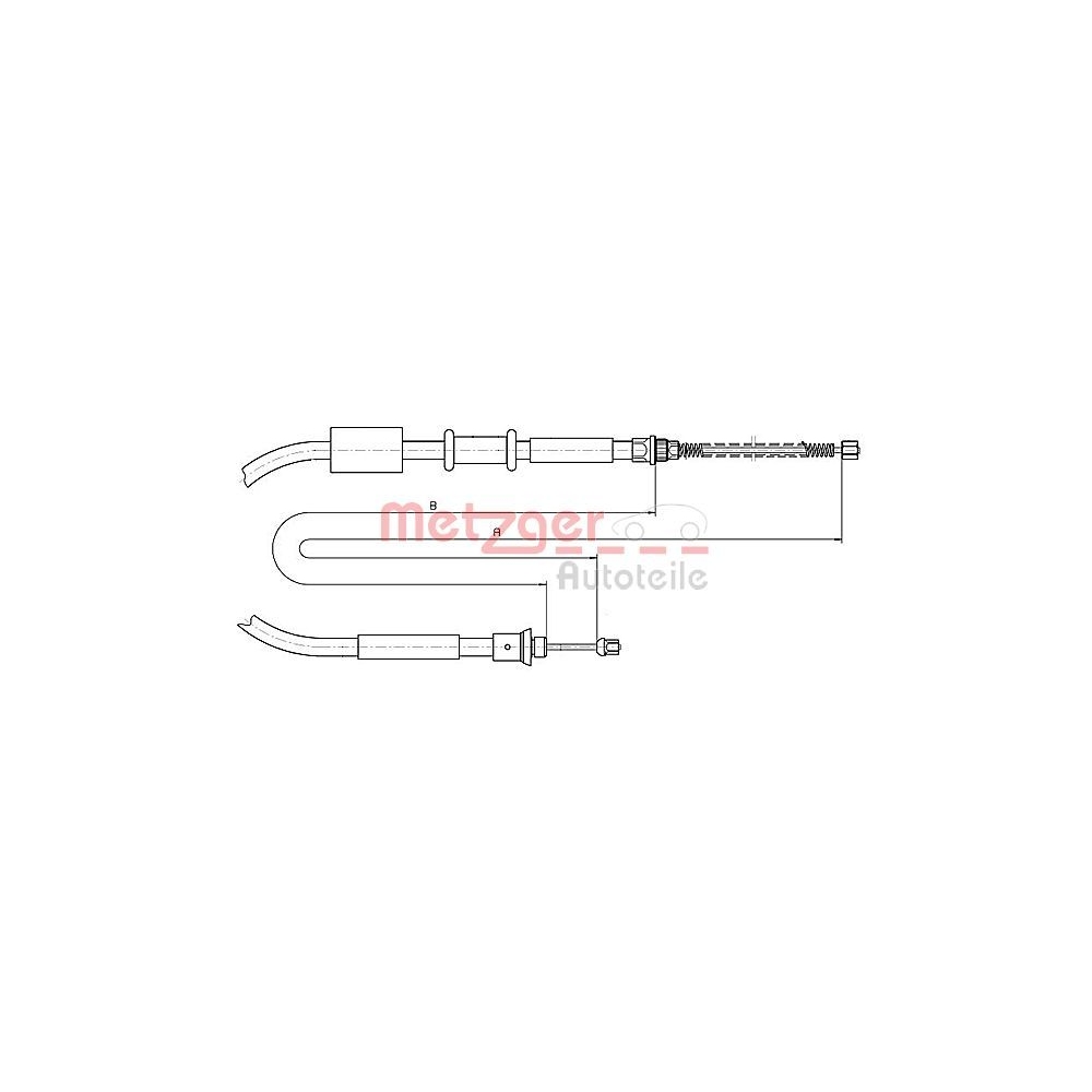 Seilzug, Feststellbremse METZGER 1281P2 für FIAT, hinten links