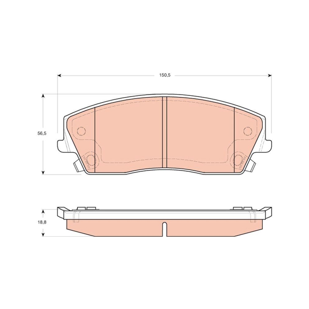 Bremsbelagsatz, Scheibenbremse TRW GDB4140 für CHRYSLER DODGE, Vorderachse