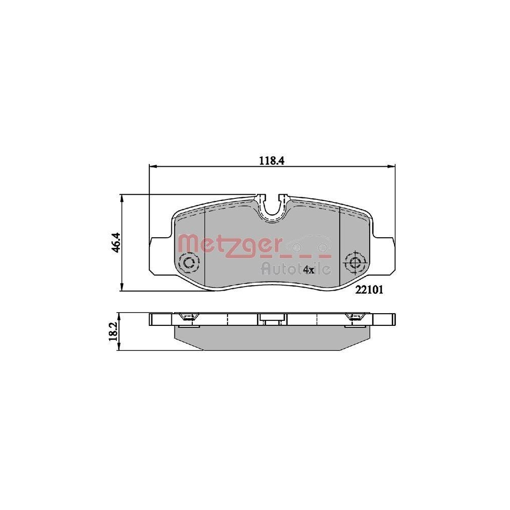 Bremsbelagsatz, Scheibenbremse METZGER 1170894 GREENPARTS für MERCEDES-BENZ