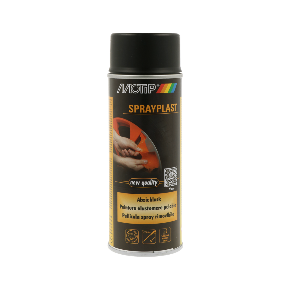 Motip Sprayplast schwarz seidenglanz Felgenfolie 400 ml Sprühfolie 396526