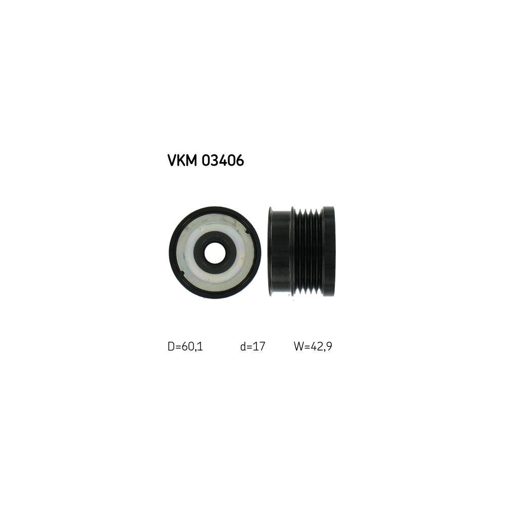 Generatorfreilauf SKF VKM 03406 für OPEL SAAB VAUXHALL