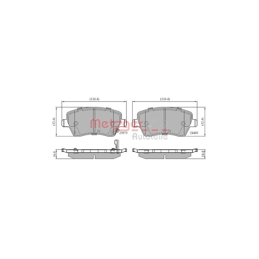 Bremsbelagsatz, Scheibenbremse METZGER 1170900 für OPEL SUZUKI GENERAL MOTORS