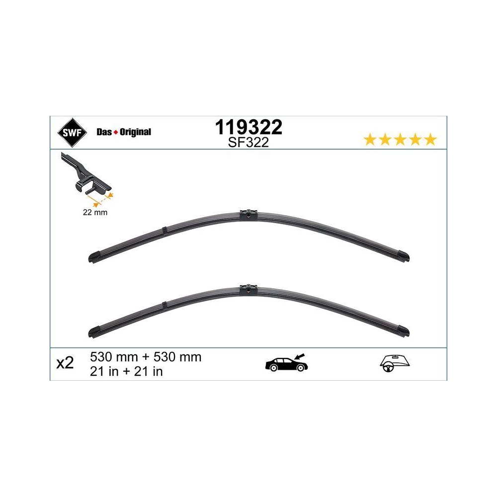 SWF VisioFlex OE (x2) Wischerblatt 119322