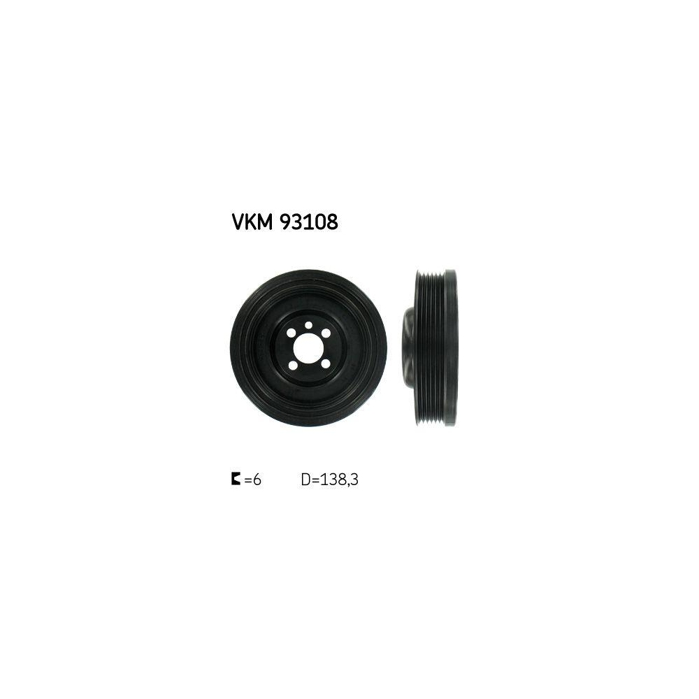 Riemenscheibe, Kurbelwelle SKF VKM 93108 für AUDI SEAT SKODA VW