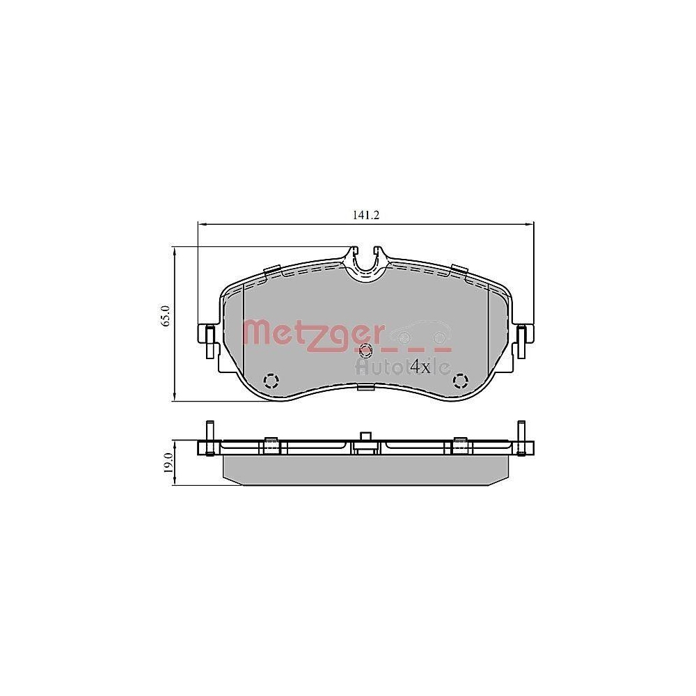 Bremsbelagsatz, Scheibenbremse METZGER 1170905 GREENPARTS für MAN VW VAG