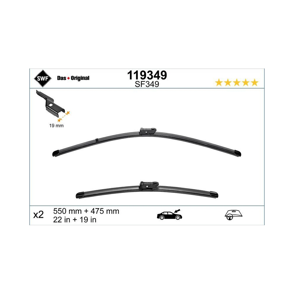SWF VisioFlex OE (x2) Wischerblatt 119349