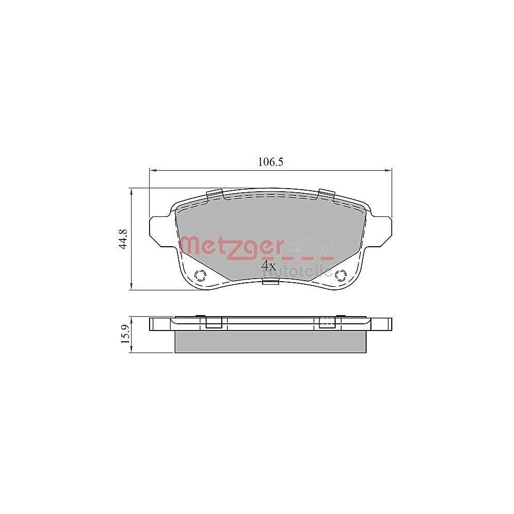 Bremsbelagsatz, Scheibenbremse METZGER 1170909 GREENPARTS für RENAULT