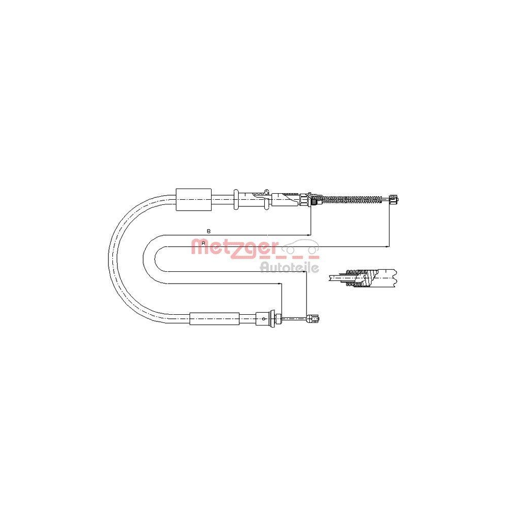 Seilzug, Feststellbremse METZGER 321.6 für LANCIA, hinten rechts