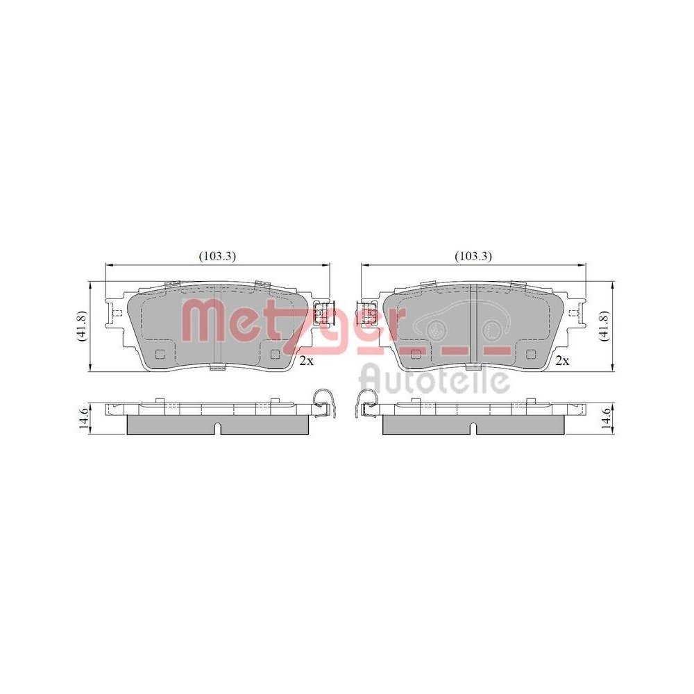 Bremsbelagsatz, Scheibenbremse METZGER 1170913 GREENPARTS f&uuml;r MITSUBISHI