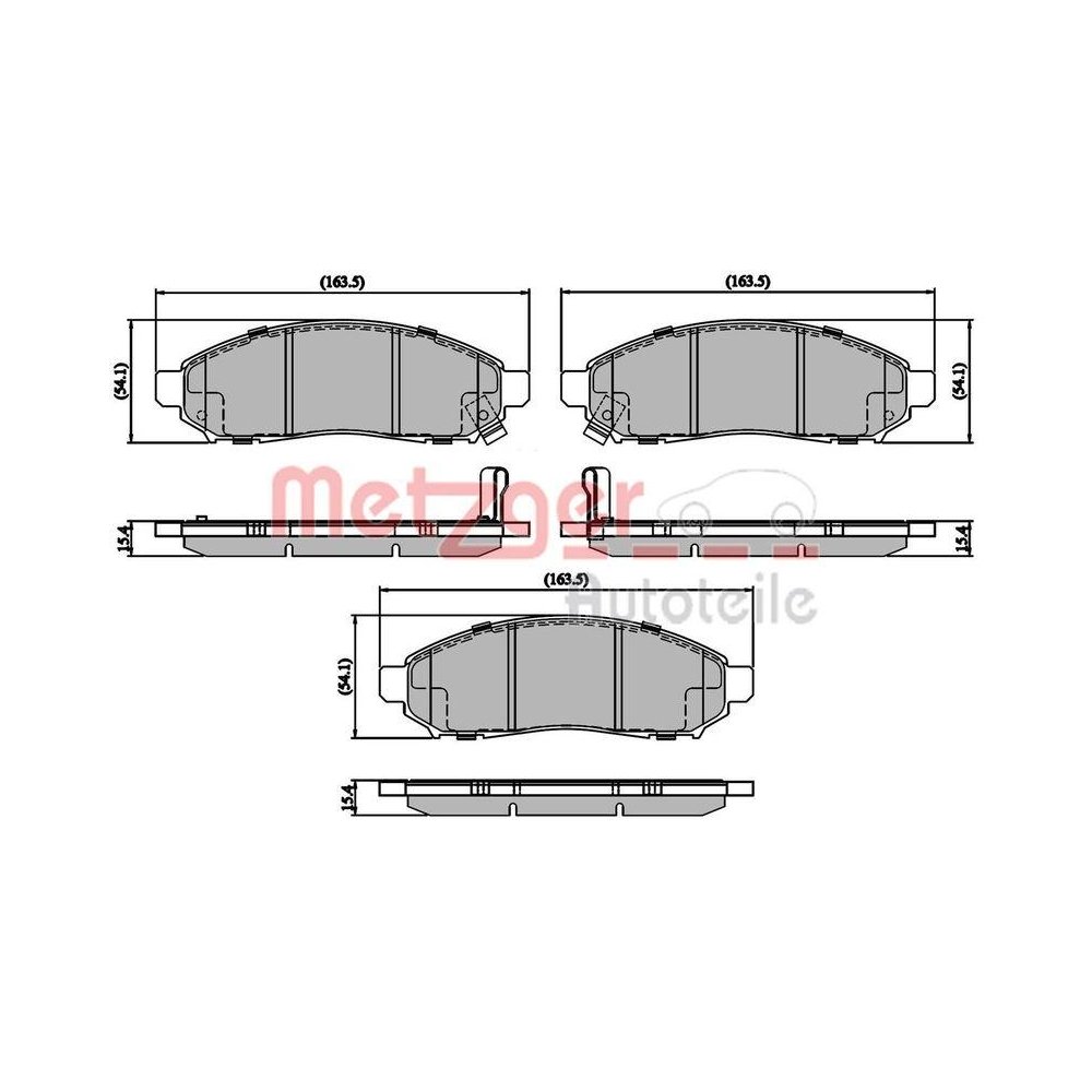 Bremsbelagsatz, Scheibenbremse METZGER 1170916 GREENPARTS für NISSAN