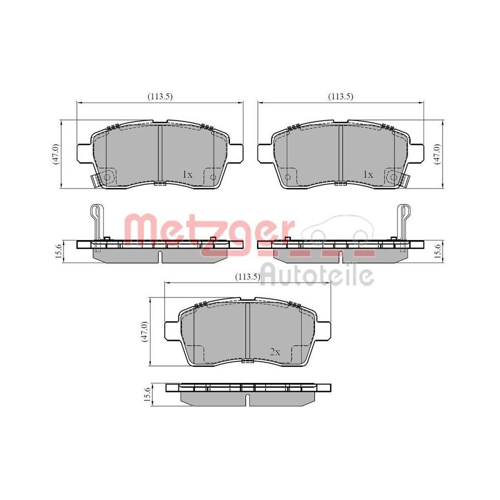 Bremsbelagsatz, Scheibenbremse METZGER 1170917 GREENPARTS für SUZUKI