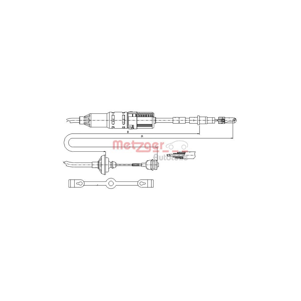Seilzug, Kupplungsbetätigung METZGER 10.342 für VW