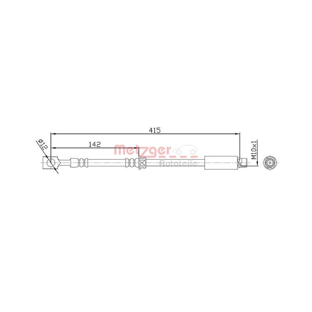 Bremsschlauch METZGER 4113679 für OPEL, Vorderachse links, Vorderachse rechts