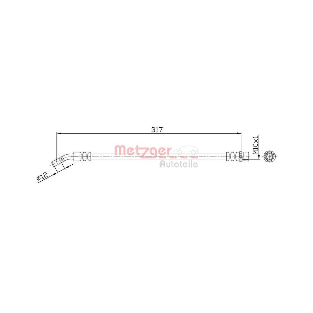 Bremsschlauch METZGER 4113680 für OPEL, Hinterachse links, Hinterachse rechts