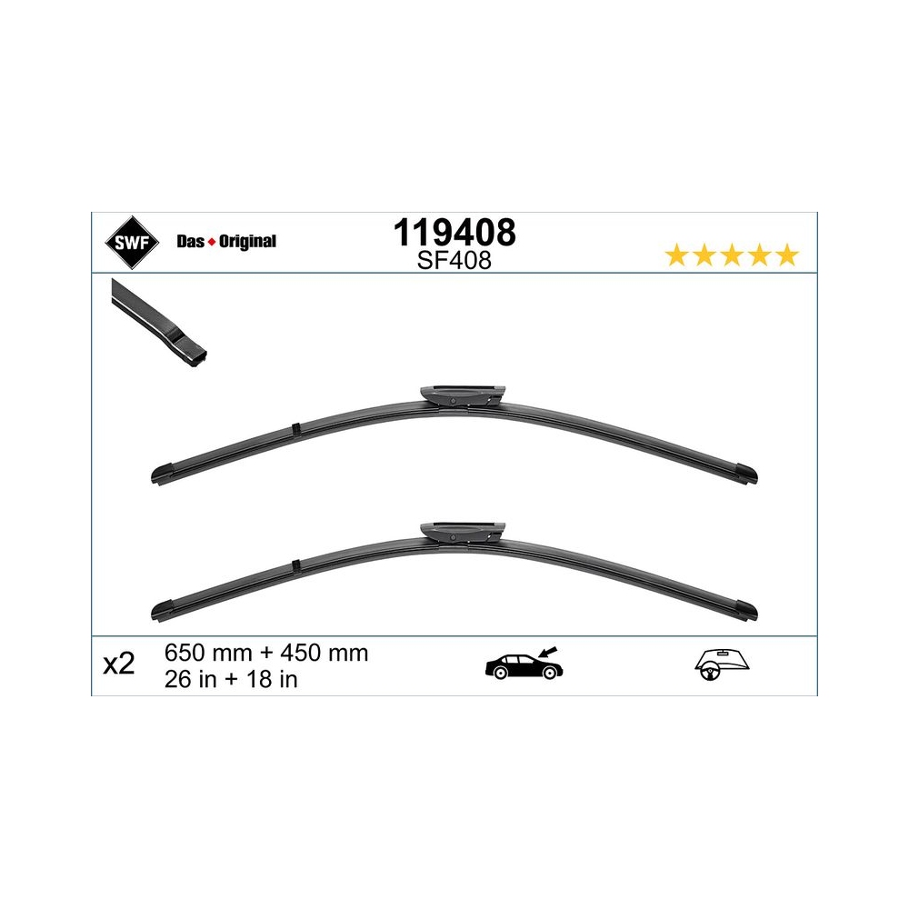 SWF VisioFlex OE (x2) Wischerblatt 119408