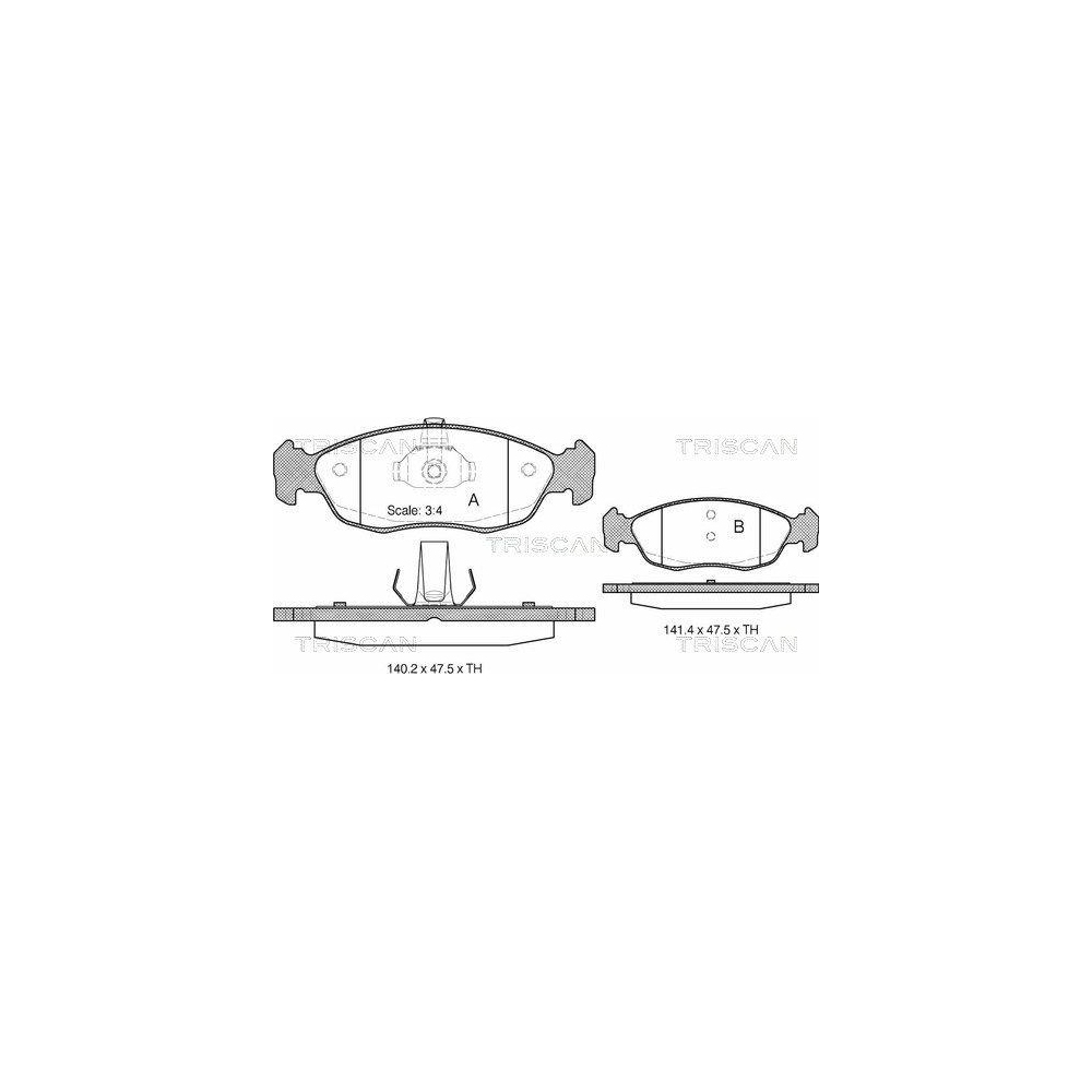 Bremsbelagsatz, Scheibenbremse TRISCAN 8110 28007 für CITROËN PEUGEOT