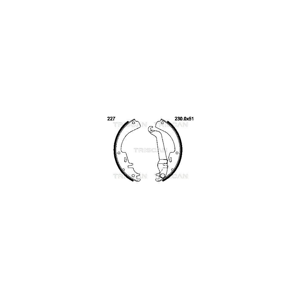 Bremsbackensatz TRISCAN 8100 16517 für FORD, Hinterachse