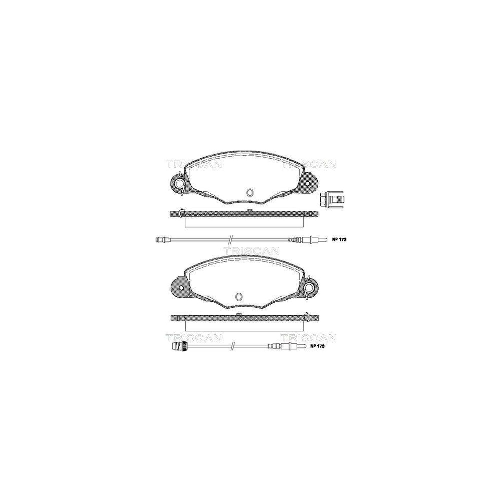 Bremsbelagsatz, Scheibenbremse TRISCAN 8110 28012 für CITROËN PEUGEOT