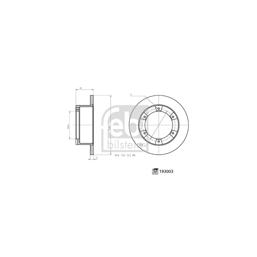 Bremsscheibe FEBI BILSTEIN 193003 für MAXUS, Hinterachse