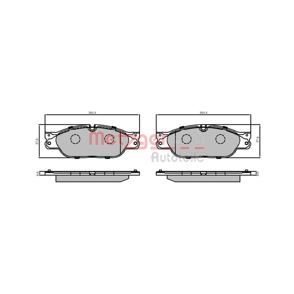 Bremsbelagsatz, Scheibenbremse METZGER 1170938 für JAGUAR, Vorderachse