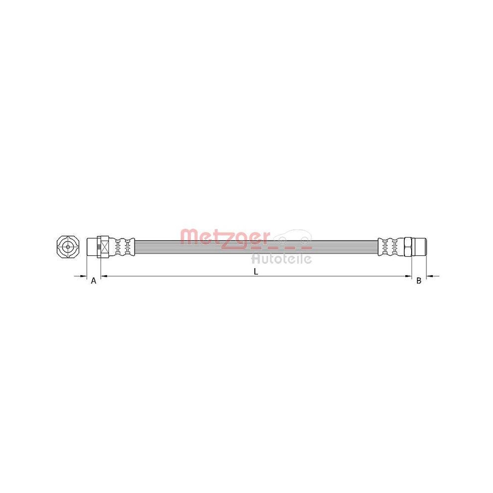 Bremsschlauch METZGER 4114081 für BMW, Hinterachse links, Hinterachse rechts