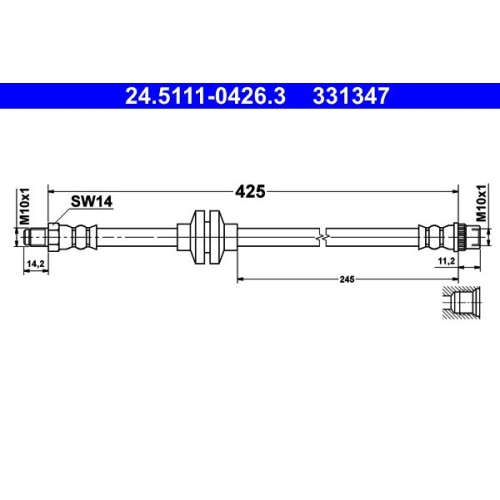 Bremsschlauch ATE 24.5111-0426.3 für RENAULT, Vorderachse