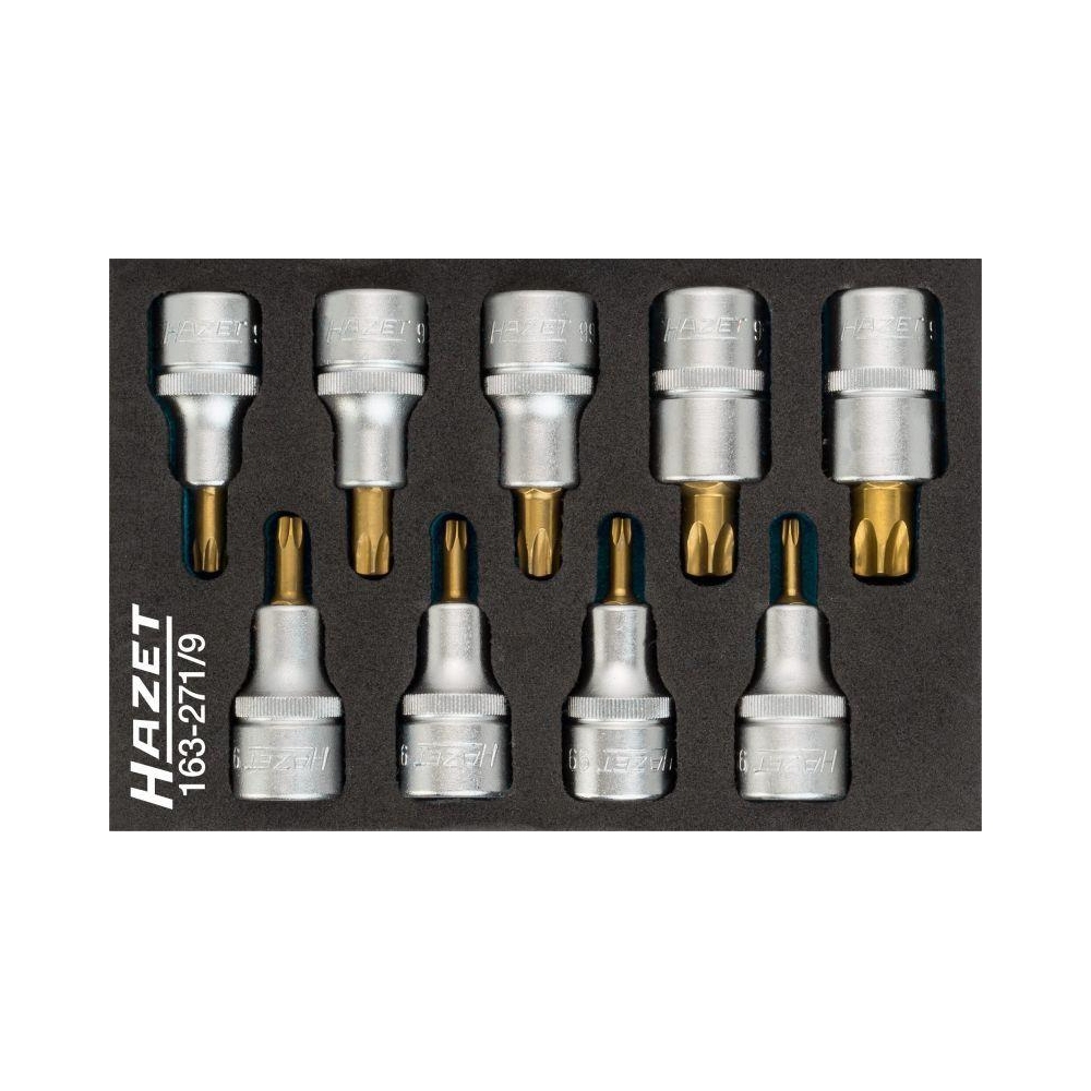 Steckschlüsselsatz HAZET 163-271/9 TORX®, Safety-Insert-System