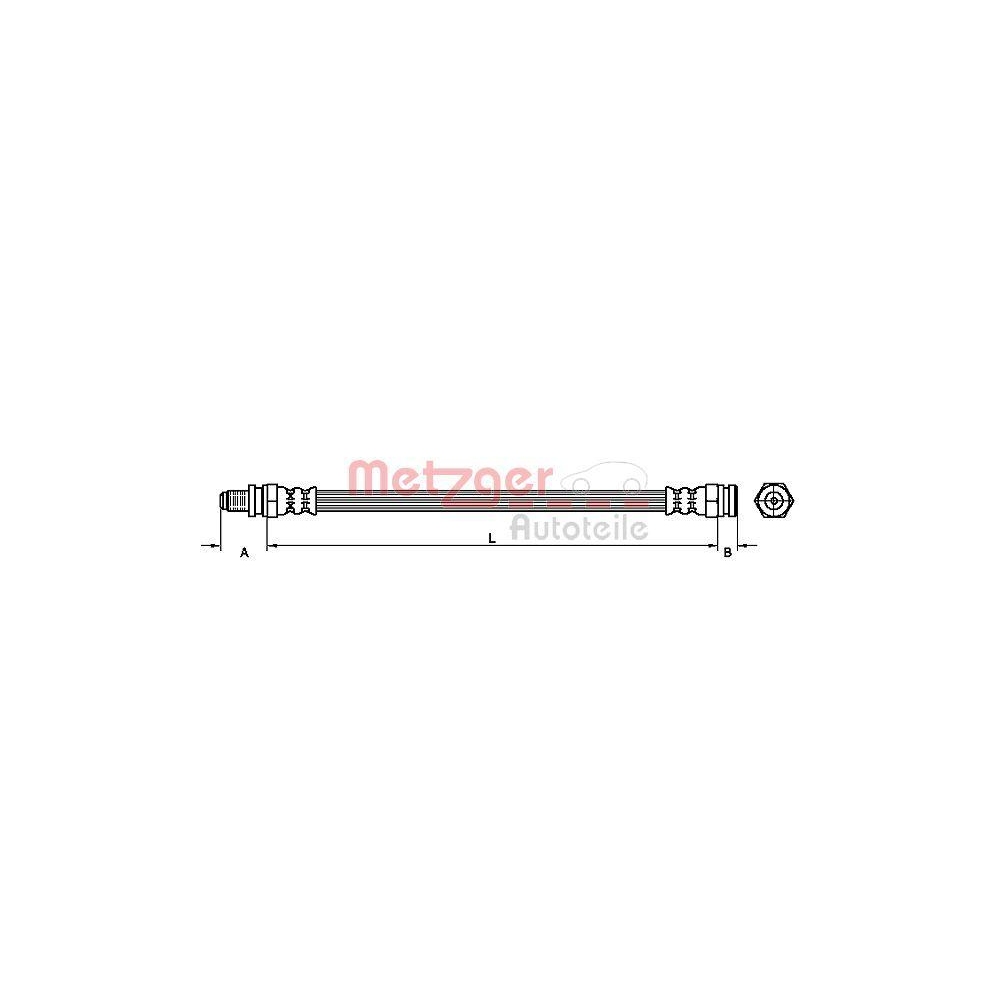 Bremsschlauch METZGER 4114090 für SMART, Hinterachse links, Hinterachse rechts