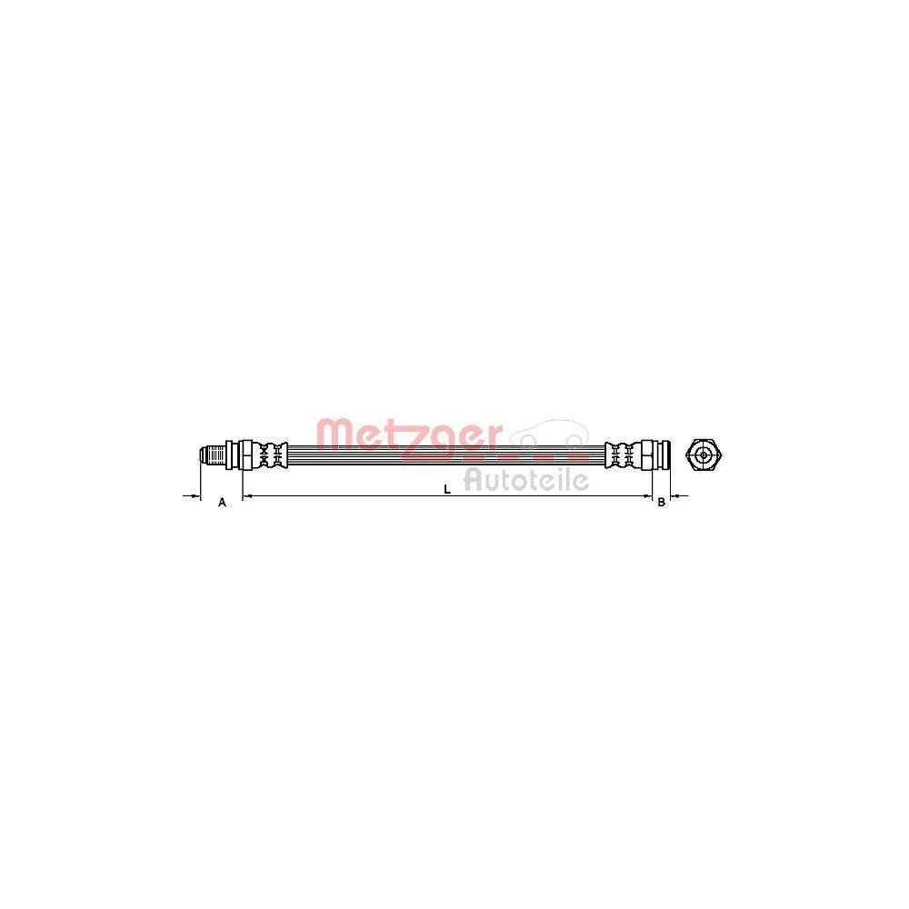 Bremsschlauch METZGER 4114090 f&uuml;r SMART, Hinterachse links, Hinterachse rechts