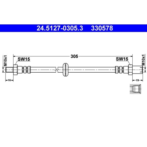 Bremsschlauch ATE 24.5127-0305.3 für LADA, Vorderachse