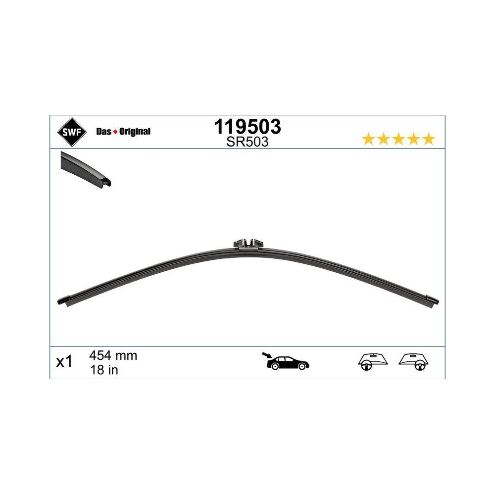 SWF VisioFlex Heck OE (x1) Wischerblatt 119503