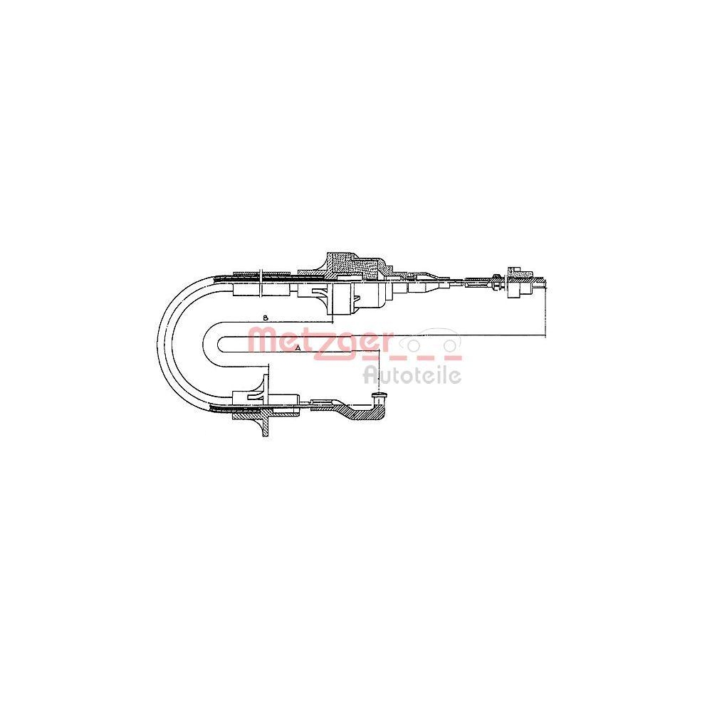 Seilzug, Kupplungsbetätigung METZGER 11.256 für OPEL