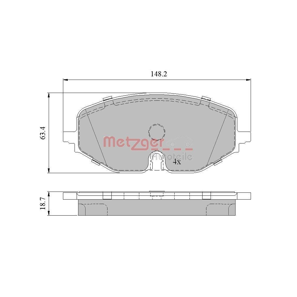 Bremsbelagsatz, Scheibenbremse METZGER 1170949 GREENPARTS f&uuml;r AUDI SEAT SKODA VW