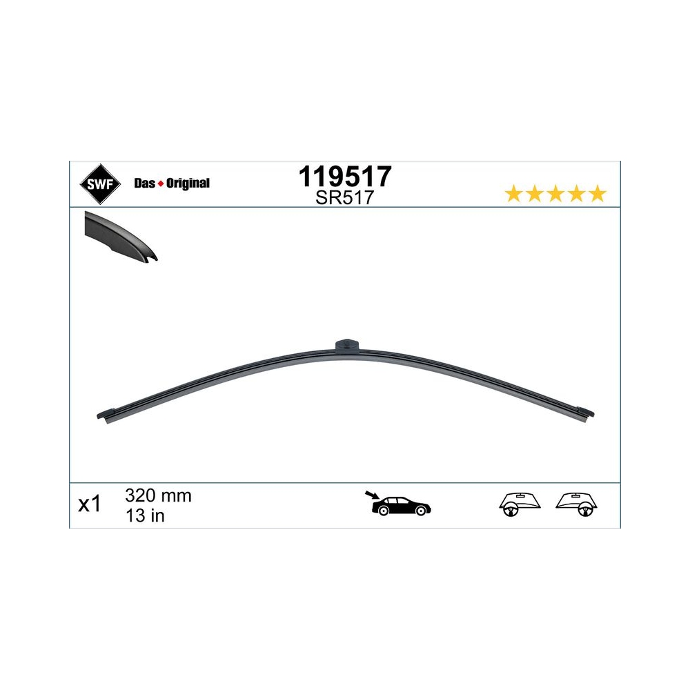 SWF VisioFlex Heck OE (x1) Wischerblatt 119517