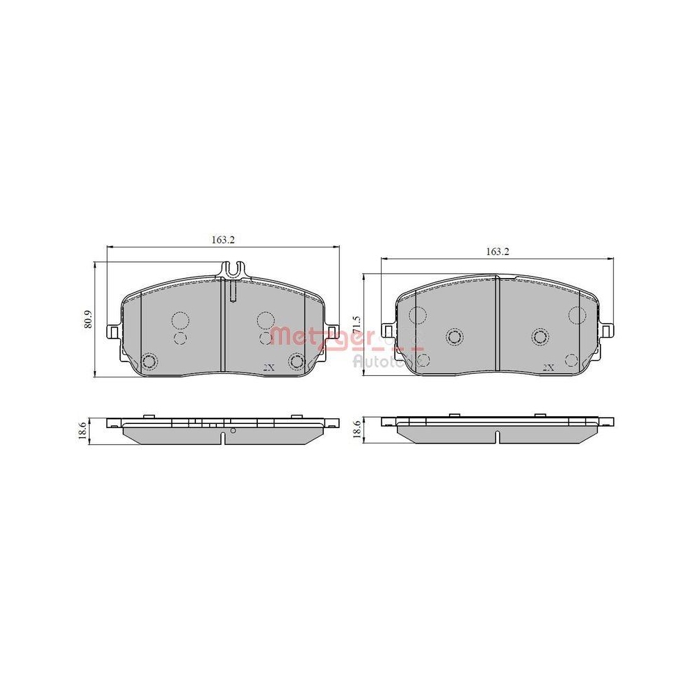 Bremsbelagsatz, Scheibenbremse METZGER 1170956 GREENPARTS für MERCEDES-BENZ