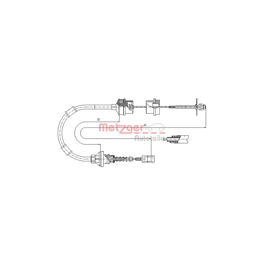 Seilzug, Kupplungsbetätigung METZGER 1172.7 für FIAT PEUGEOT