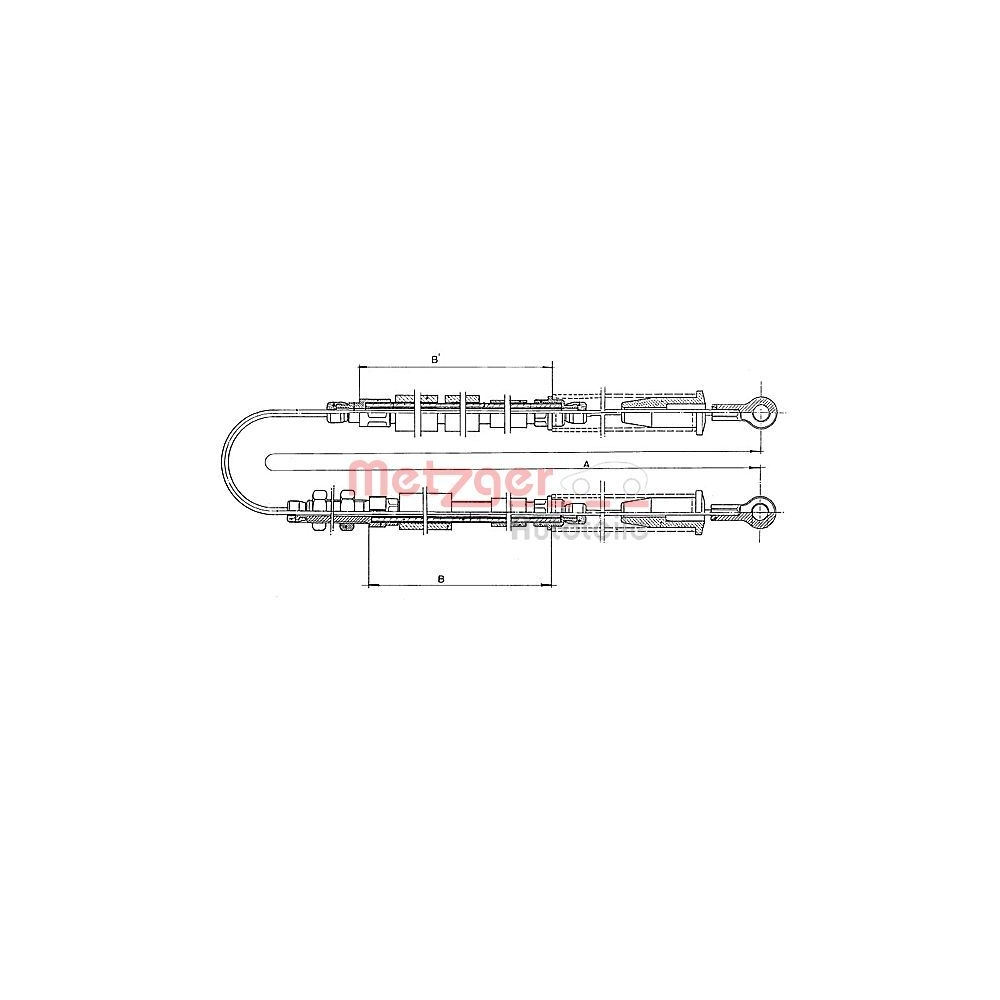 Seilzug, Feststellbremse METZGER 1401.3 für FIAT, hinten