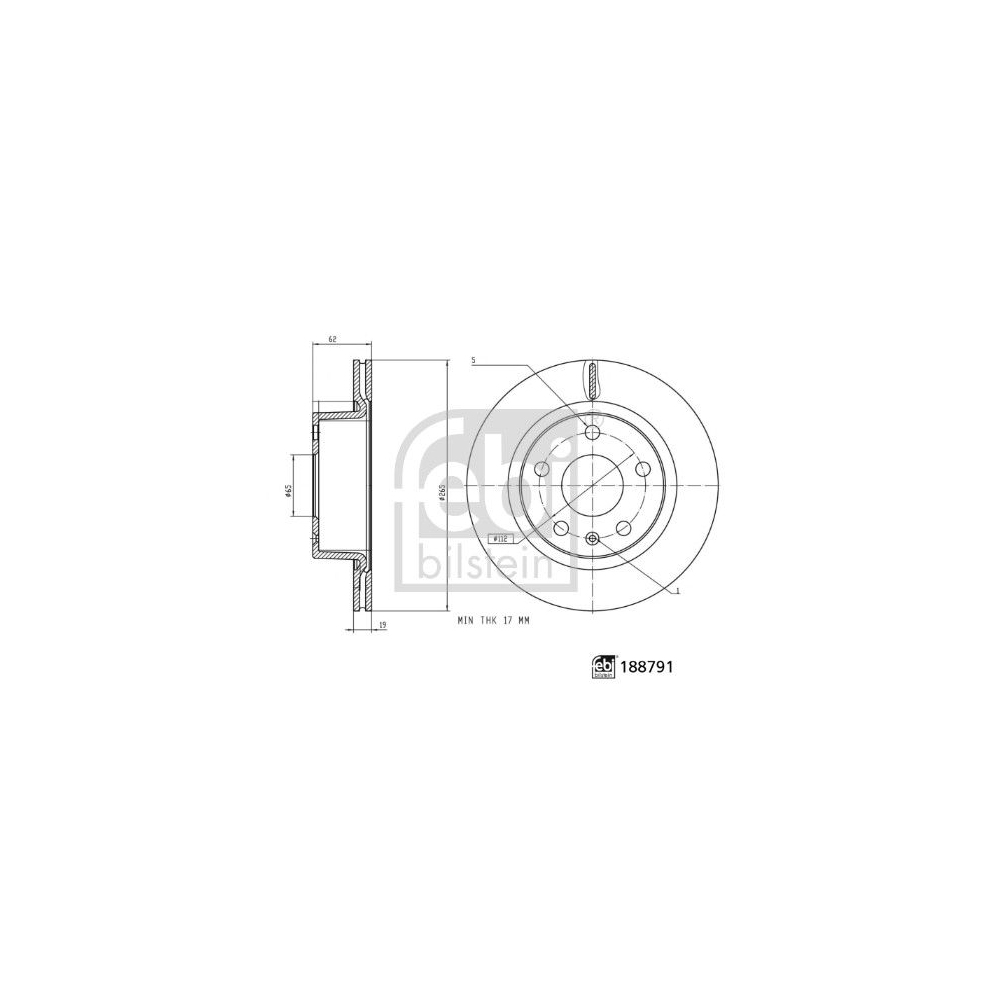 Bremsscheibe FEBI BILSTEIN 188791 für MG, Hinterachse