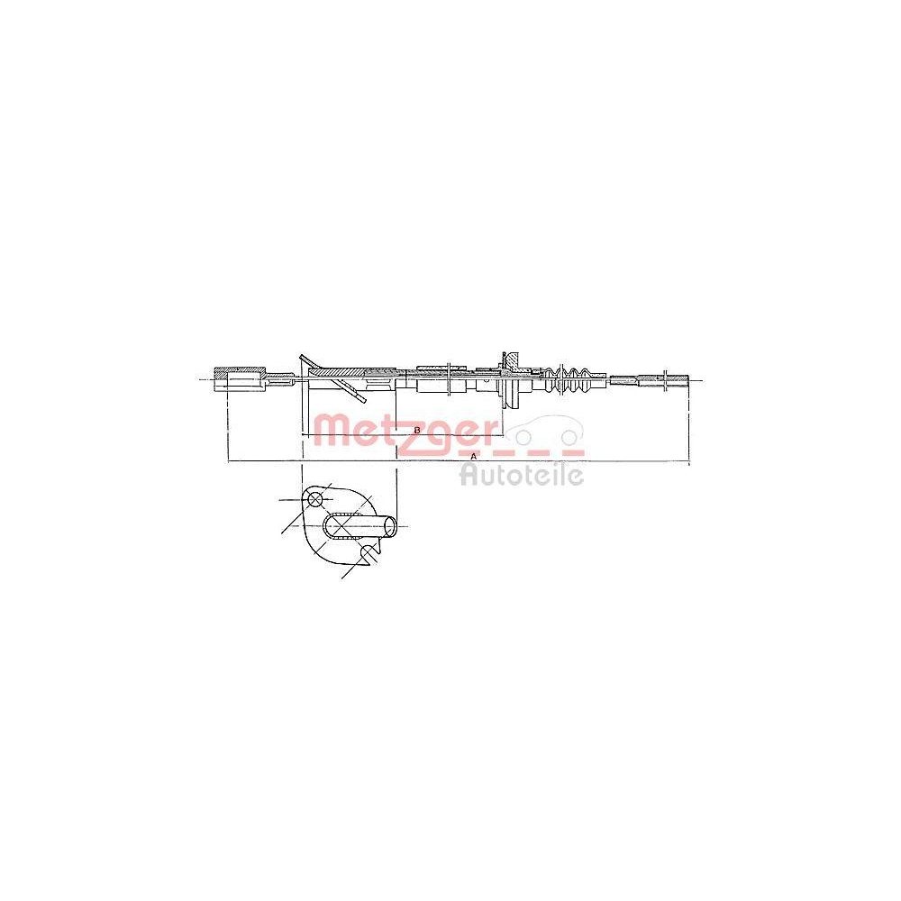 Seilzug, Kupplungsbet&auml;tigung METZGER 1402.2 f&uuml;r FIAT