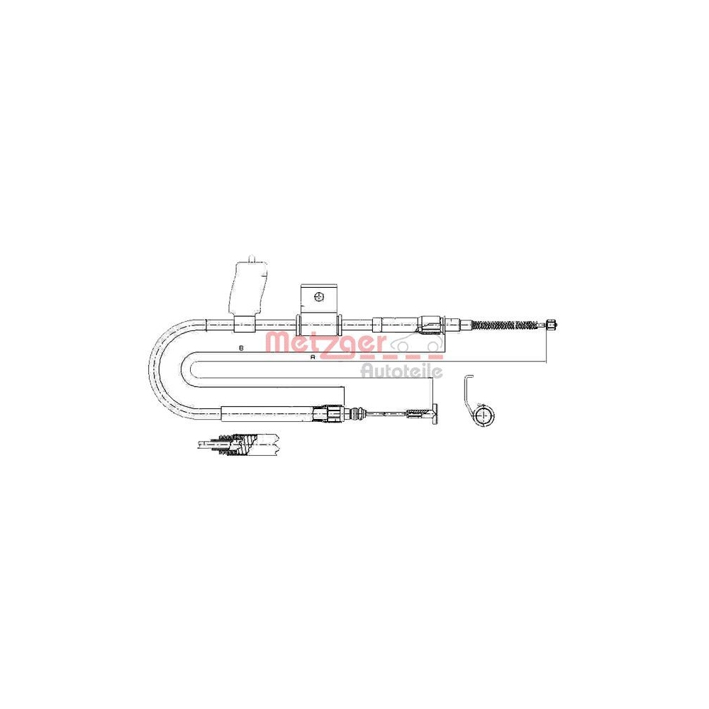 Seilzug, Feststellbremse METZGER 631.31 für FIAT, hinten links