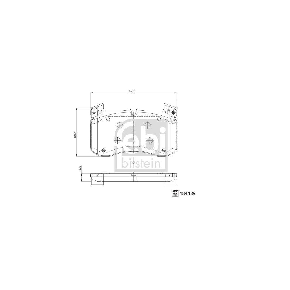 Bremsbelagsatz, Scheibenbremse FEBI BILSTEIN 184439 für MERCEDES-BENZ