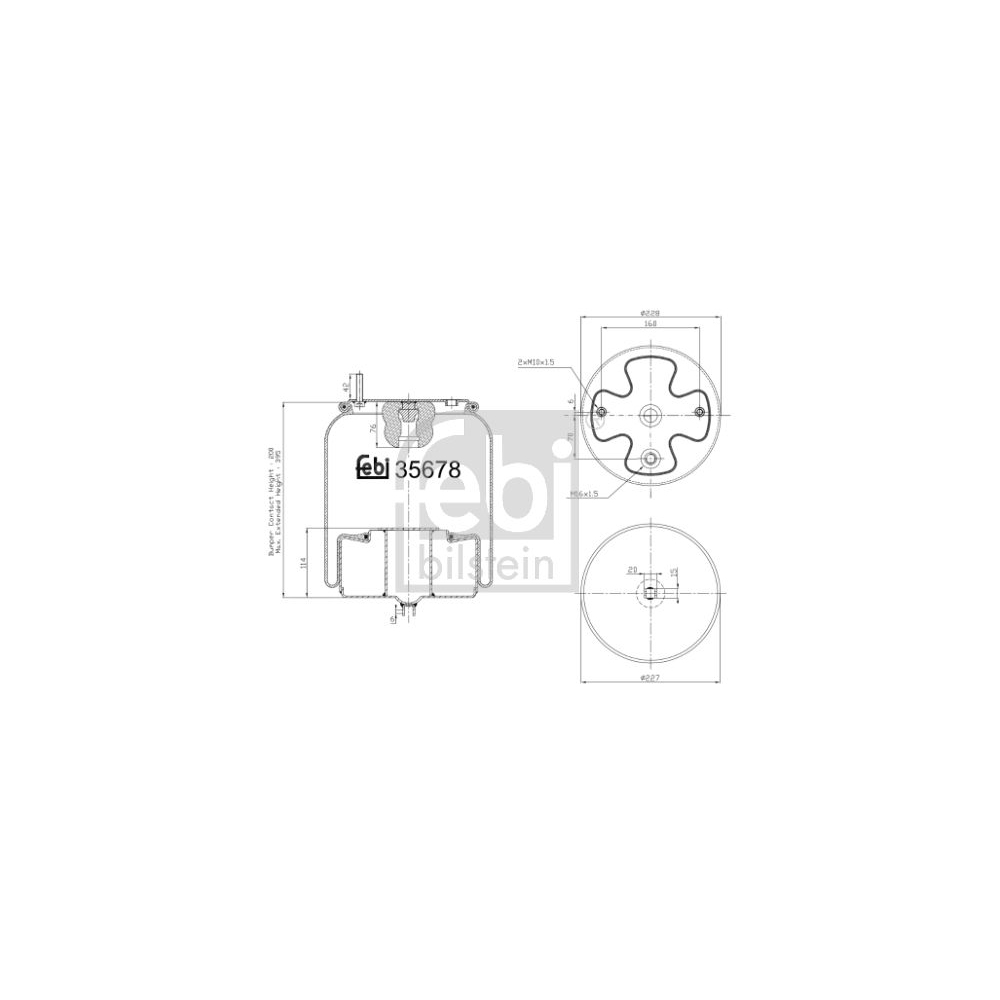 Febi Bilstein 35678 Luftfederbalg mit Stahlkolben , 1 Stück