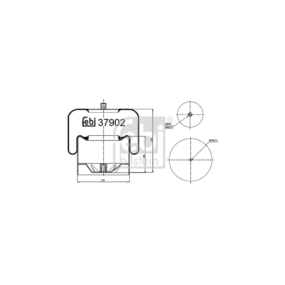 Febi Bilstein 37902 Luftfederbalg mit Stahlkolben , 1 Stück
