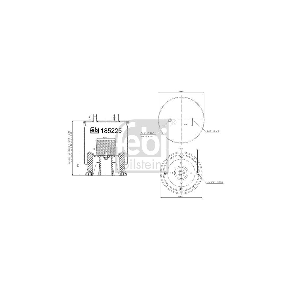 Federbalg, Luftfederung FEBI BILSTEIN 185225 für SAF